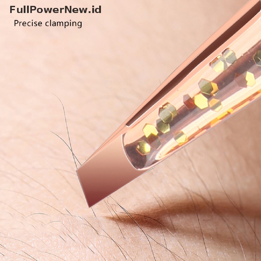 Power 1Pc Pinset Alis Kecantikan Rambut Miring Stainless Steel Slant Tip Makeup Clip ID