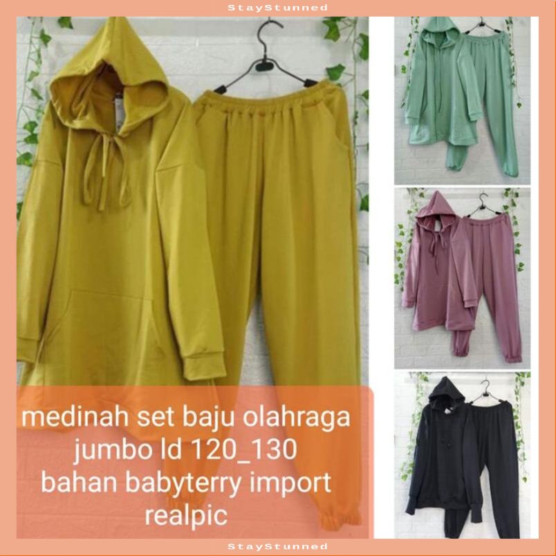 PROMO TERMURAH VIRAL KEKINIAN !!  Medina Jumbo Set / Setelan olahraga jumbo /setelan olahraga big si