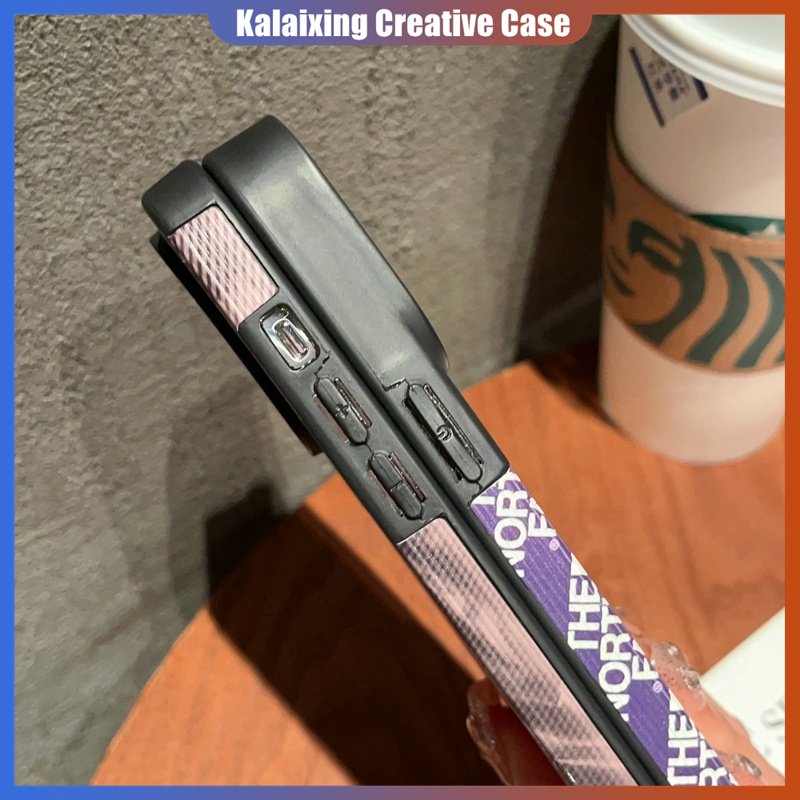 The North Face Label Casing Handphone Bahan Kulit Untuk iPhone 14 Pro Max13 12 Pro Max XR Xs Max7 8 Plus Soft Case Bermata Lurus Dengan Perlindungan Lensa