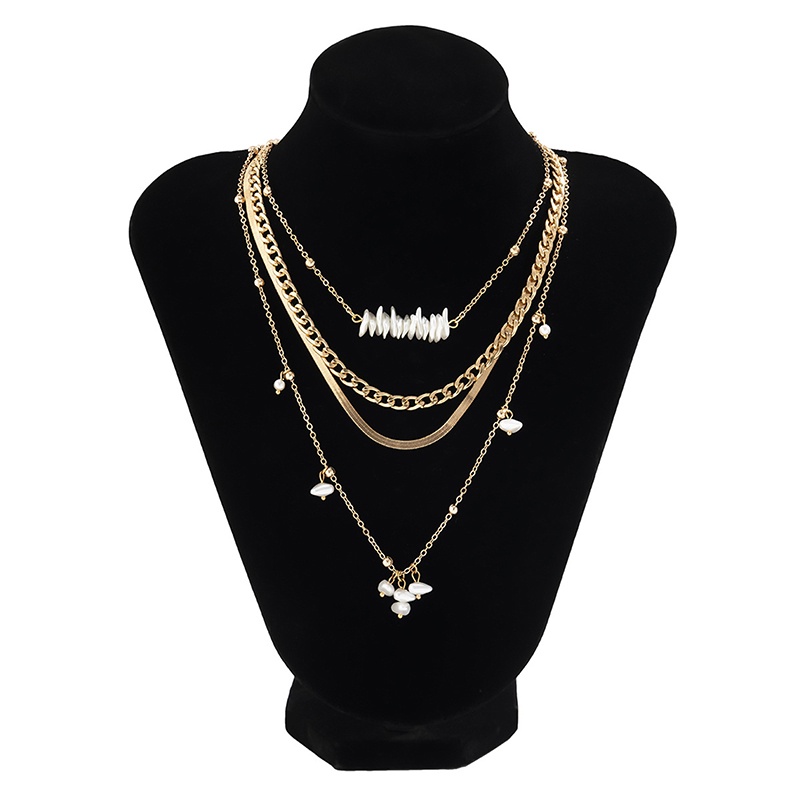 [AYBX] Boho Multi layer Rantai Logam Kalung Fashion Baroque Pendant Flat Snake Chain Choker