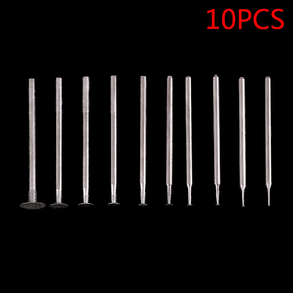 [HeavenDenotation] 10pcs Aksesori Mata Gerinda Ultra-Tipis T Head Shank Diamond Mounted Point Tool HDV