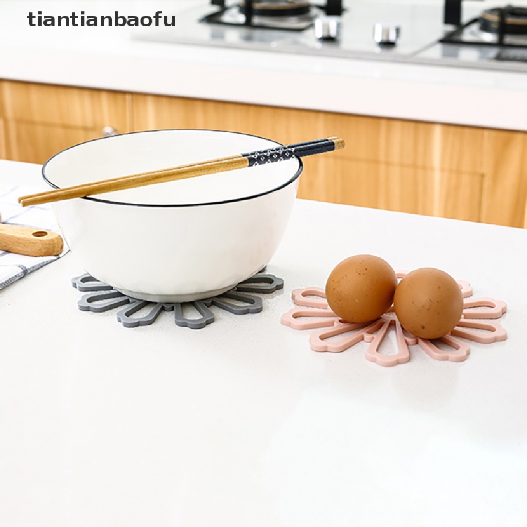 [tiantianbaofu] Karet TPR Anti Panas Coaster Non-slip Tatakan Bunga Heat-insulag Pad Pot Mat Dekorasi Meja Aksesoris Tikar Bantalan Dropship Butik