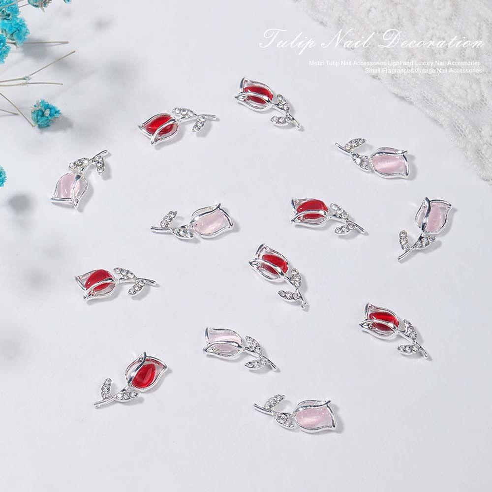 AUGUSTINA Agustina Bunga Hiasan Kuku Fashion Nail Charms Cahaya Mewah Nail Art Jepang 3D Nail Art Drills