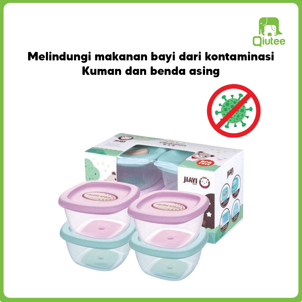 One Set Satu Set isi 4pcs Penyimpanan Mpasi Bayi / Wadah Mpasi Bayi / Wadah Makanan Bayi Baby Food Container Food Grade Aman Dipakai Berulang