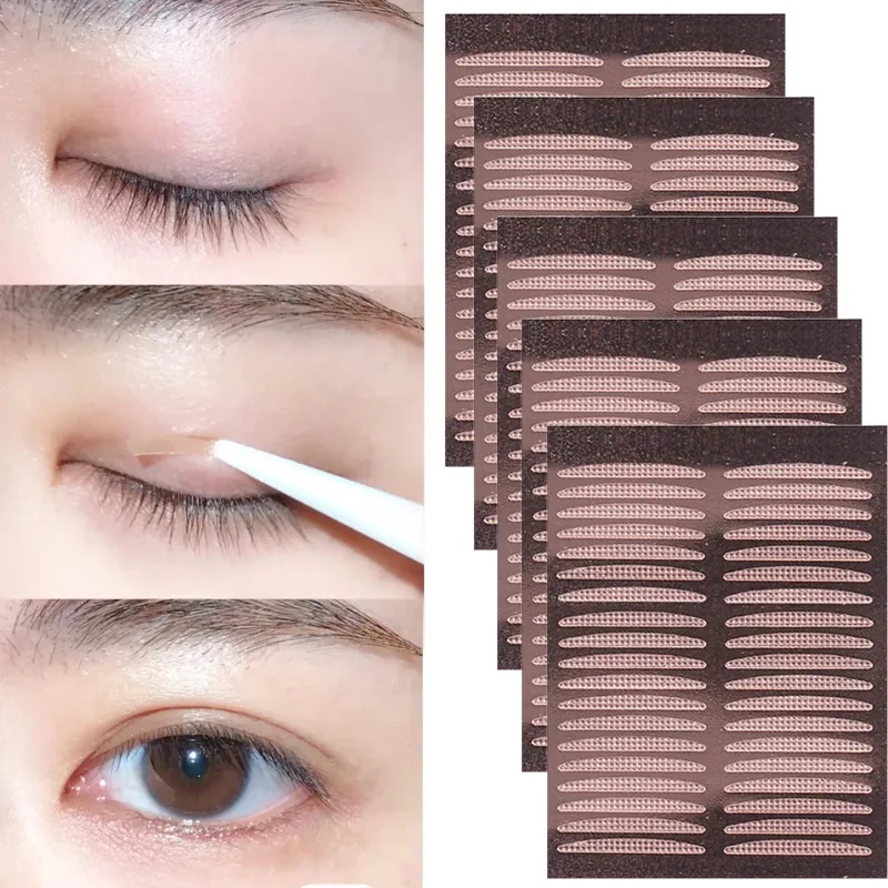 Self Adhesive Double Eyelid Adhesive Tape Sticker Invisible Traceless Rose Gold Double Eye Skin Patch Profesional Tanpa Sakit Pembesar Mata Alat Makeup