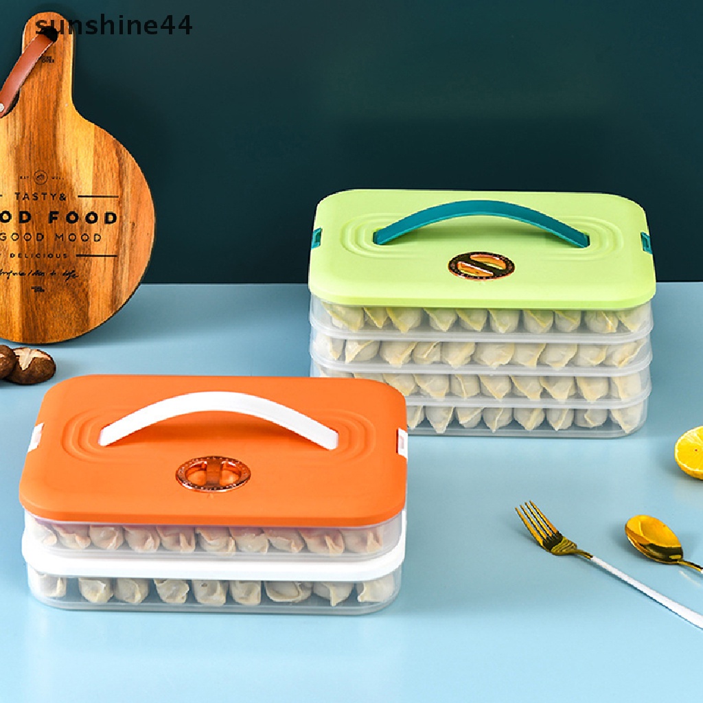 Sunshine Multilayer Kotak Pangsit Makanan Rumah Tangga Telur Frozen Box Fresh-Keeping Organizers ID