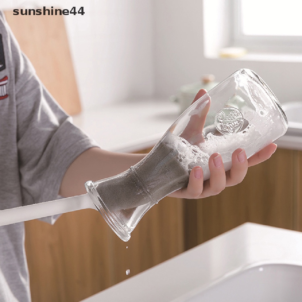 Sunshine Perlengkapan Pembersih Dapur Gagang Panjang Sikat Spons Sikat Pembersih Botol Tools ID