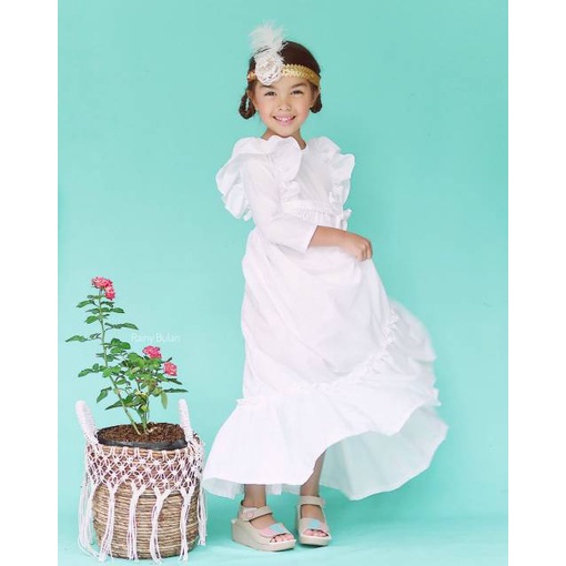 GAMIS KATUN TOYOBO/GAUN/ BAJU MUSLIMAH ANAK & DEWASA "' GAMIS AUREL"' WARNA BIRU ELEKTRIK