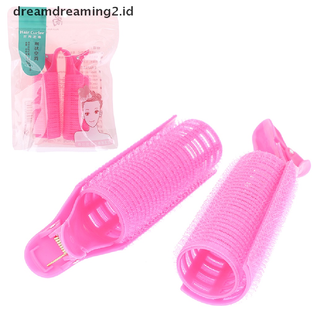 (hot) 2pcs Magic Curlers Self-adhesive Curling Rambut Lazy Curling Tube Alat Salon//