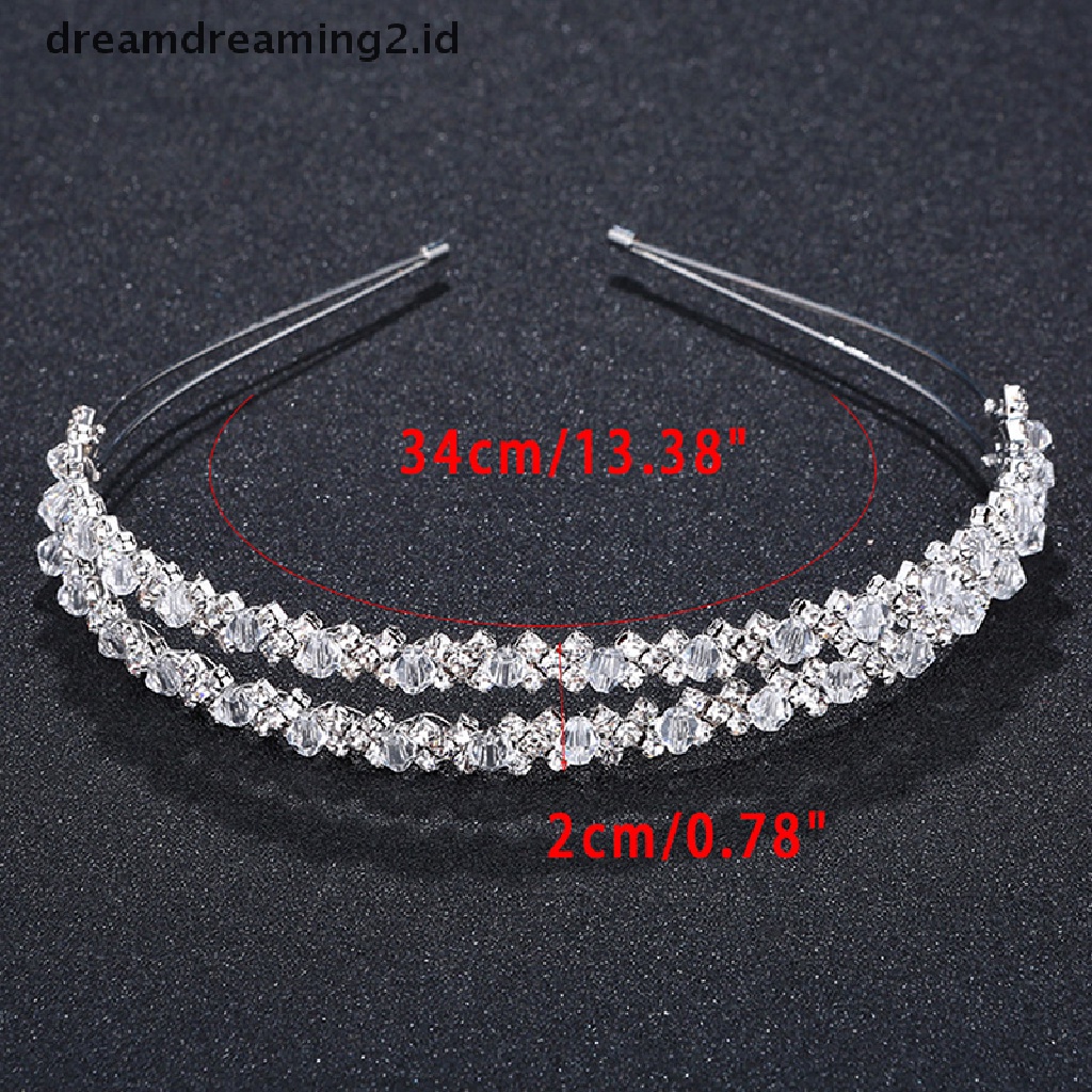 (hot) Bando Pengantin Tiara Mahkota Pengantin Handmade Kristal Double Layer Wedding Hairband//