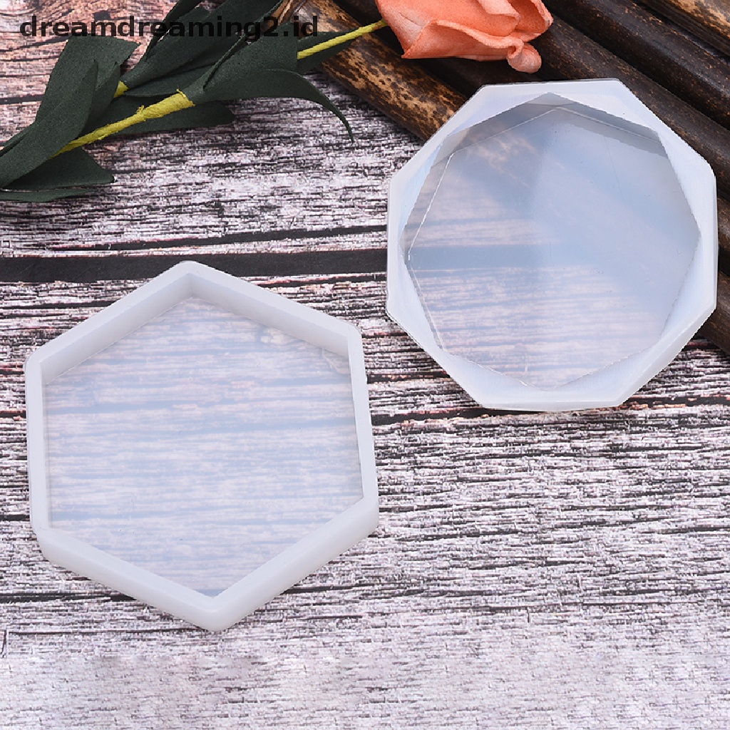 (hot) Crystal Coaster Resin Casg Cetakan Silikon Membuat Cetakan Craft DIY Perlengkapan Seni//