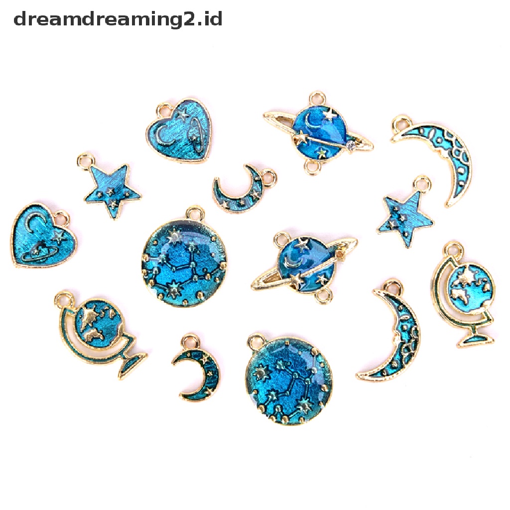 (hot) 10pcs/set Enamel Alloy Universe Series Ch Liontin Perhiasan Temuan Kerajinan DIY//