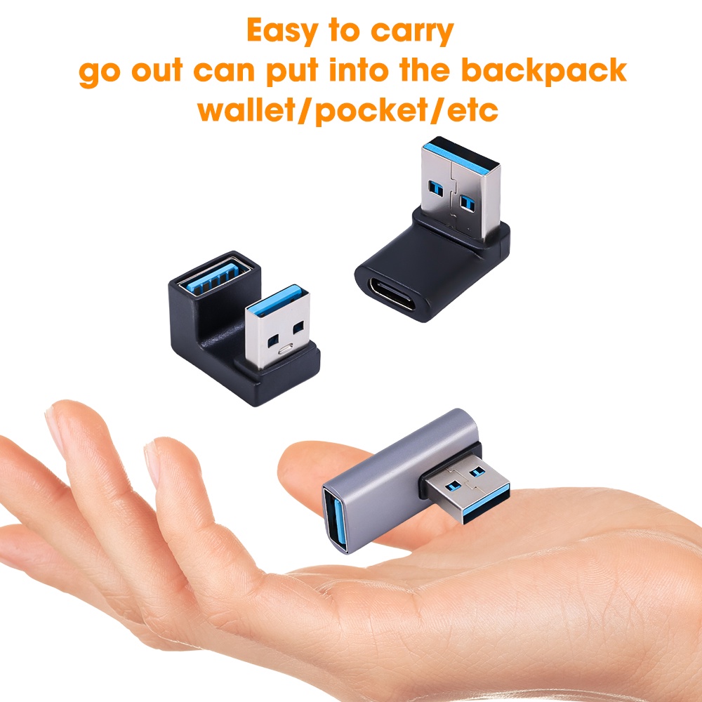 Adaptor Usb Male to Type-c Female Berbentuk U/Adaptor OTG Adaptor 10Gbps/konverter Notebook Ponsel/Konektor Transmisi Data Aksesoris 3C