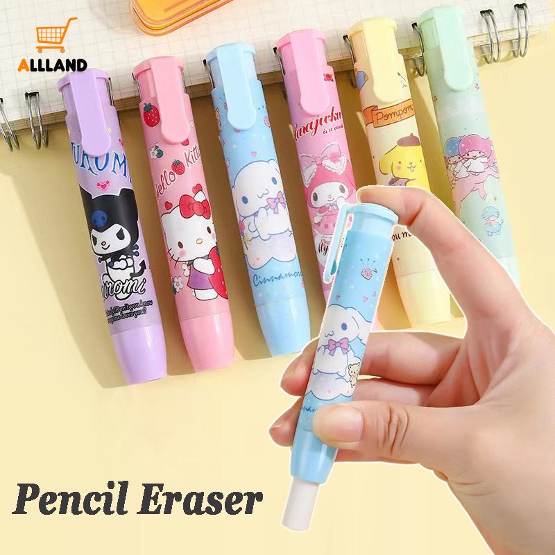 Kawaii Press Pencil Eraser (Warna Random)/Pen Eraser Motif Kartun Anime/Perlengkapan Belajar Siswa