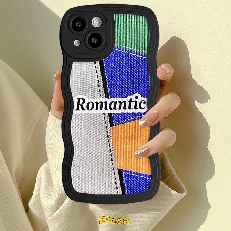 IPHONE Casing Motif Senyum Kaya Splicing Kreatif Kompatibel Untuk Iphone7 8 6s 614 Plus11 13 12 14 Pro Max 7Plus X XR XS Max SE 2020 Label Fashion Tepi Bergelombang Lembut Tpu Penutup Belakang