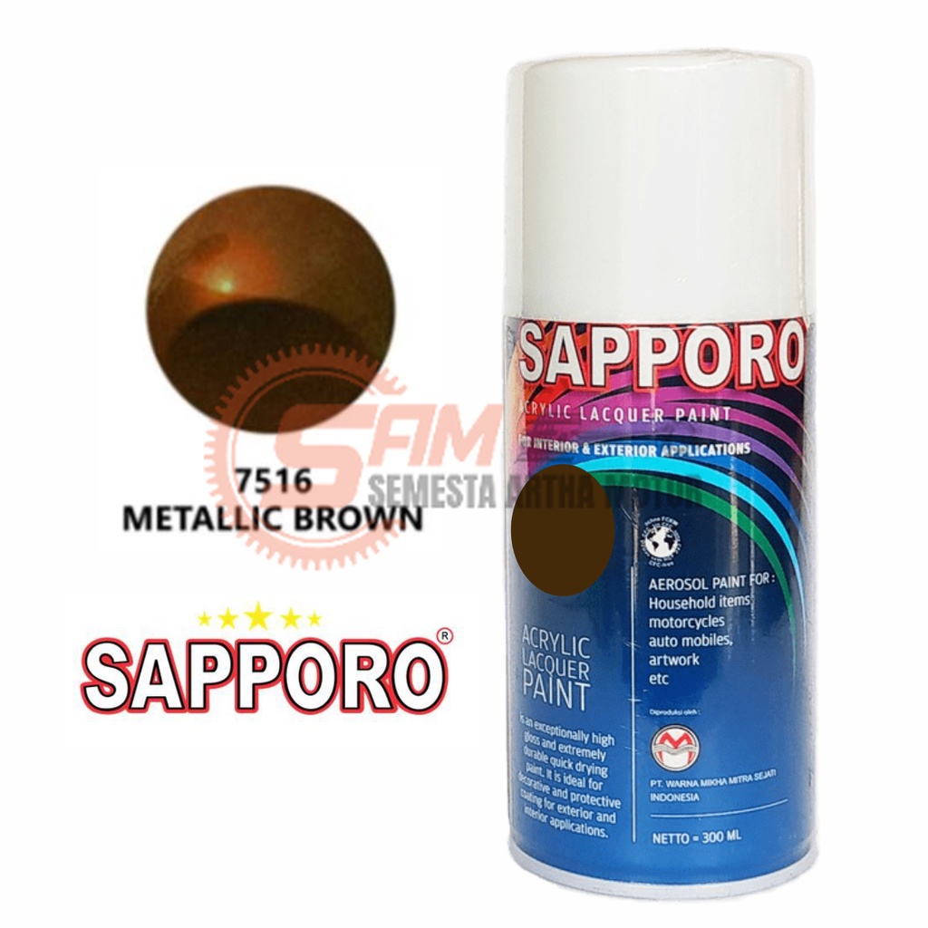 

Pilox Sapporo Metallic Brown 7516 Cat Semprot 300ml Pilok Coklat Muda Aerosol Spray