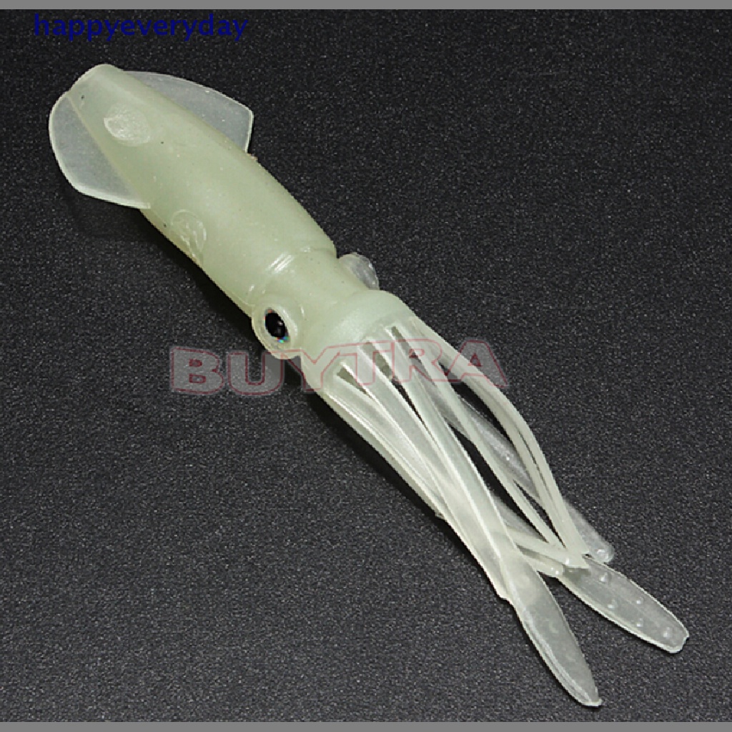 [happy] 1pc 4.3 &quot;B2 Rok Cumi Gurita Pancing Lembut Luminous Lures Umpan Glow in Dark [ID]