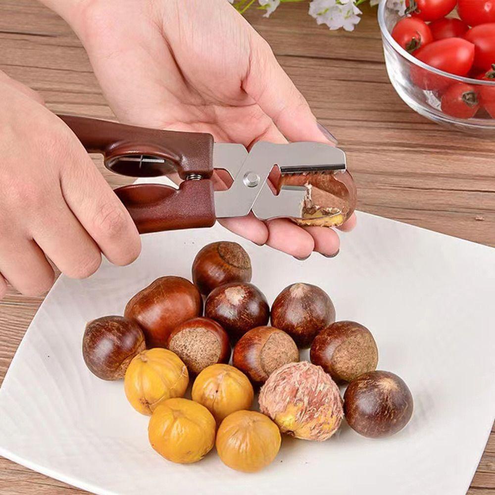 [Elegan] Nutcracker Dapur Rumah Tangga Stainless Steel Tahan Lama Protable Chestnut Opener