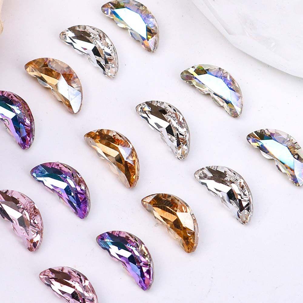 Mxbeauty Butterfly Nail Rhinestones Wanita Ins Style Manicure Aksesoris Sayap Kupu-Kupu Jepang Aurora Butterfly 3D Nail Art Drills