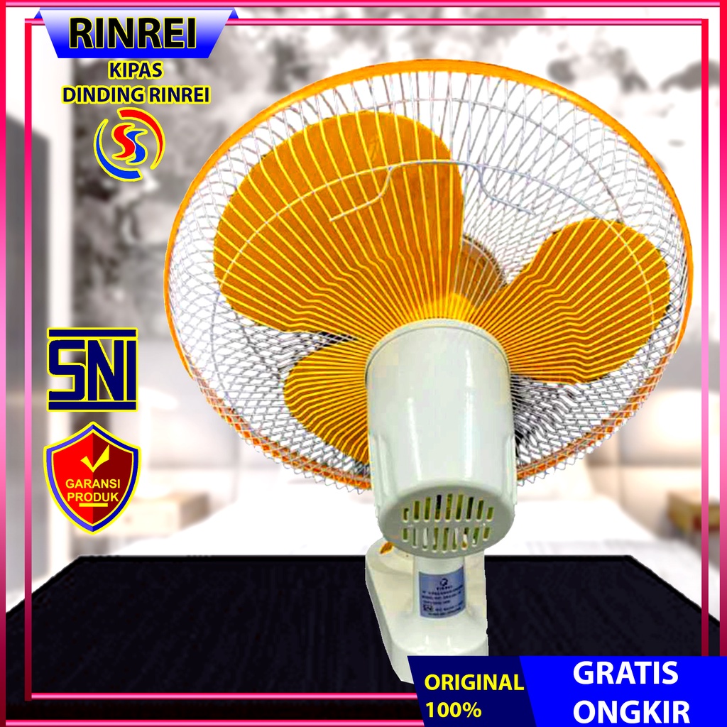 Kipas Angin Dinding 16 inch / Wall Fan Rinrei DRN201 (Lampu malam)