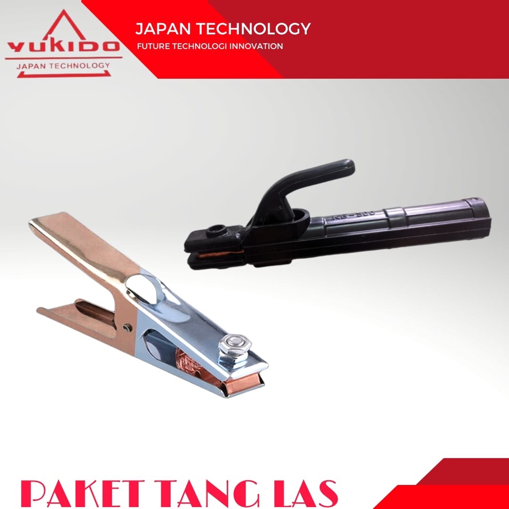 PAKET Tang Mesin Las Listrik Electrode Holder 300+500A - YUKIDO TANG Jepit Masa Massa Las 500A