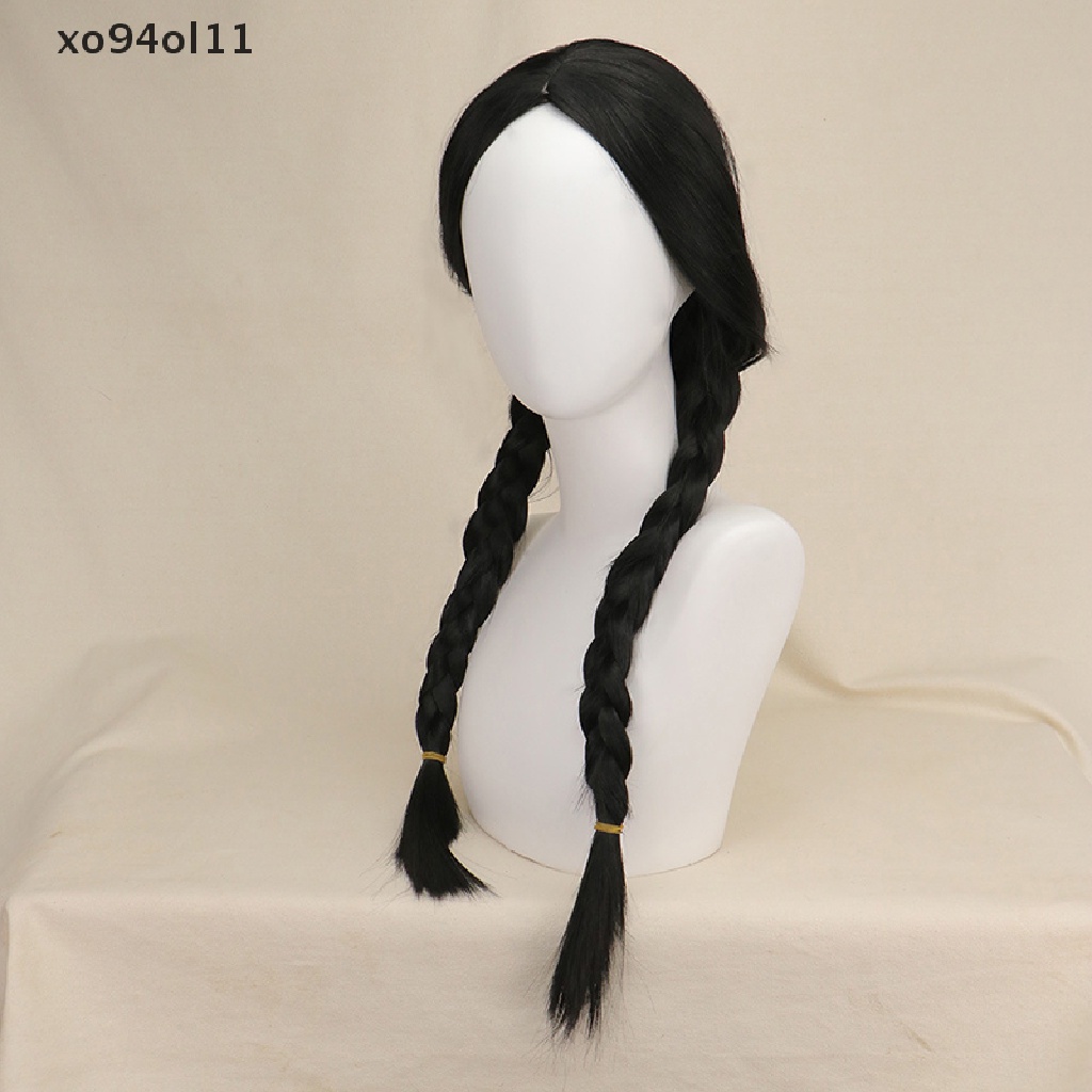 Xo Rabu Addams Cosplay Wig Wanita Rambut Panjang Wig Dikepang Wig Halloween OL