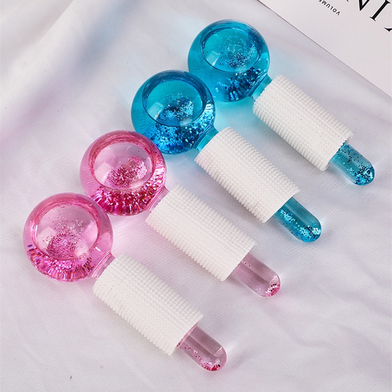 Ice Globes Roller 2pcs / Batang Kristal Pijat Wajah dan Mata untuk Kecantikan Facial Massager Stick