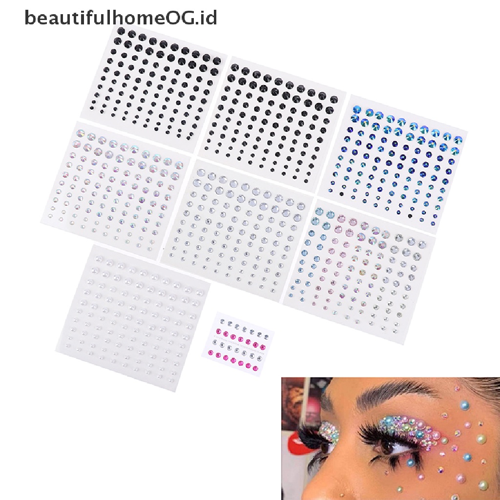 // Beauty// Face Eyeshadow Diamonds Stickers Self Adhesive Body Dekorasi Tato Temporer **