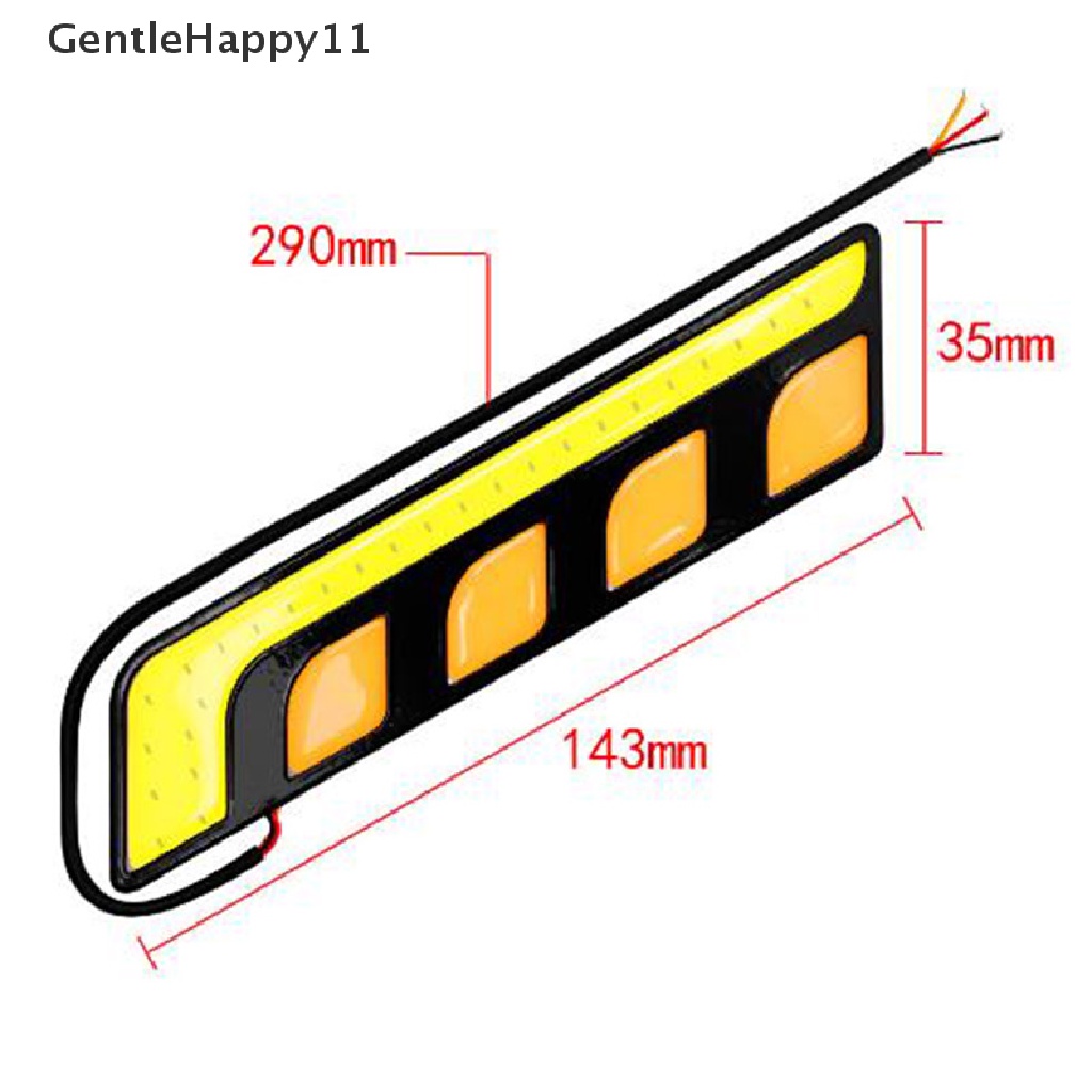 Gentlehappy 1PC LED COB Fog Lamp Mobil Siang Hari Berjalan DRL Tahan Air Dengan Lampu Sein id