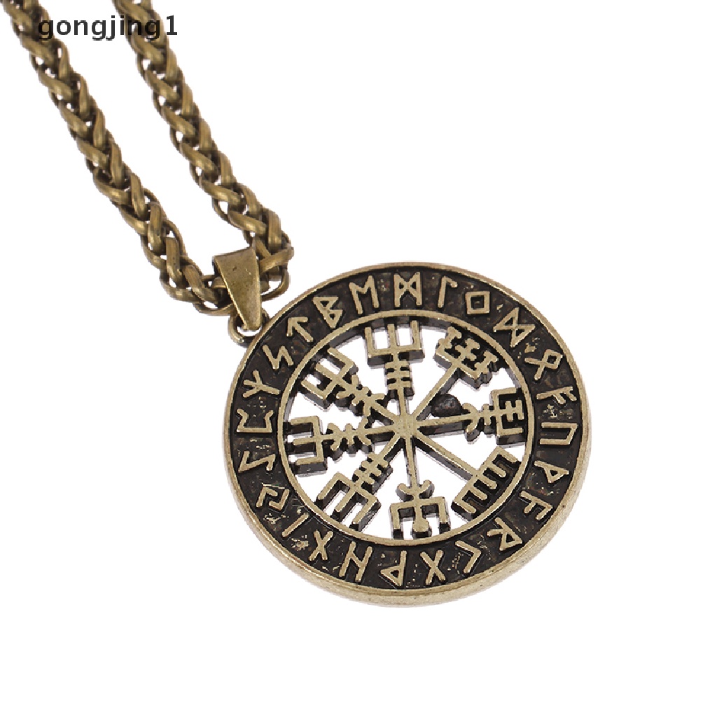 Ggg Norse Viking Simbol Norse Bajak Laut Vegvisir Kompas Liontin Kalung Jimat Hadiah ID