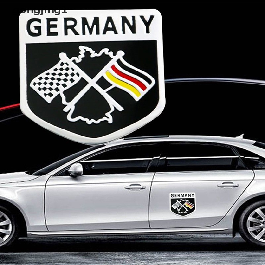 Ggg 3D Aluminium Auto Emblem Mobil Bendera Jerman Logo Gril Badge Decal Sticker ID