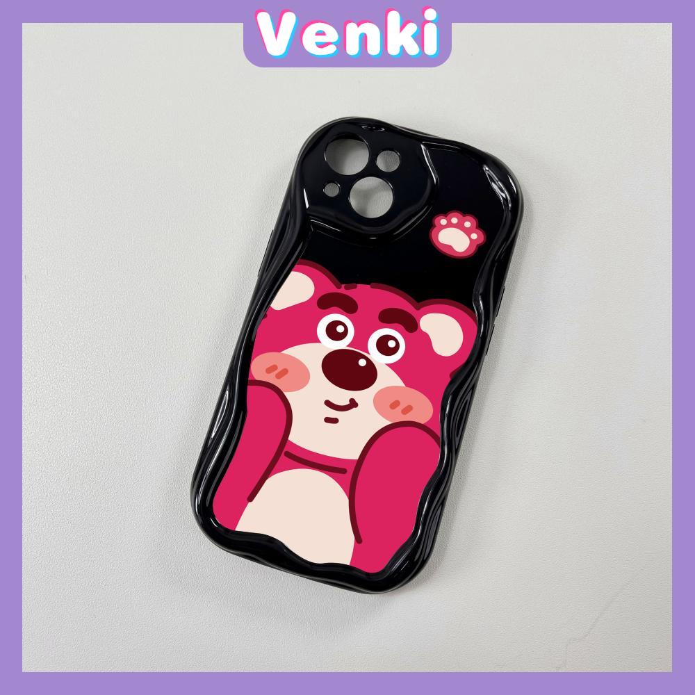 Case for iPhone 11 Pro Max TPU Soft Glossy Curved Wave Case Cute Cartoon Bear Camera Protection Shockproof For iPhone 14 13 12 11 Plus Pro Max 7 Plus X XR