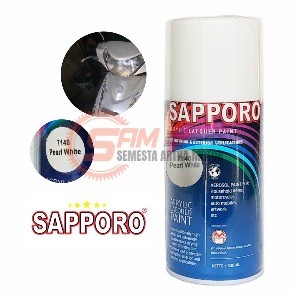 

Pilox Sapporo Pearl White 7140 Cat Semprot 300ml Pilok Mutiara Putih Aerosol Spray