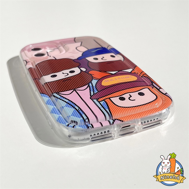 IPHONE Casing Kompatibel Untuk Iphone14 13 12 11 Pro Max X Xr Xs Max8 7 6 6s Plus SE 2020 Cahaya Mewah Eropa Amerika Ilustrasi Phone Case Pelindung Lensa Shockproof Airbag Soft Case