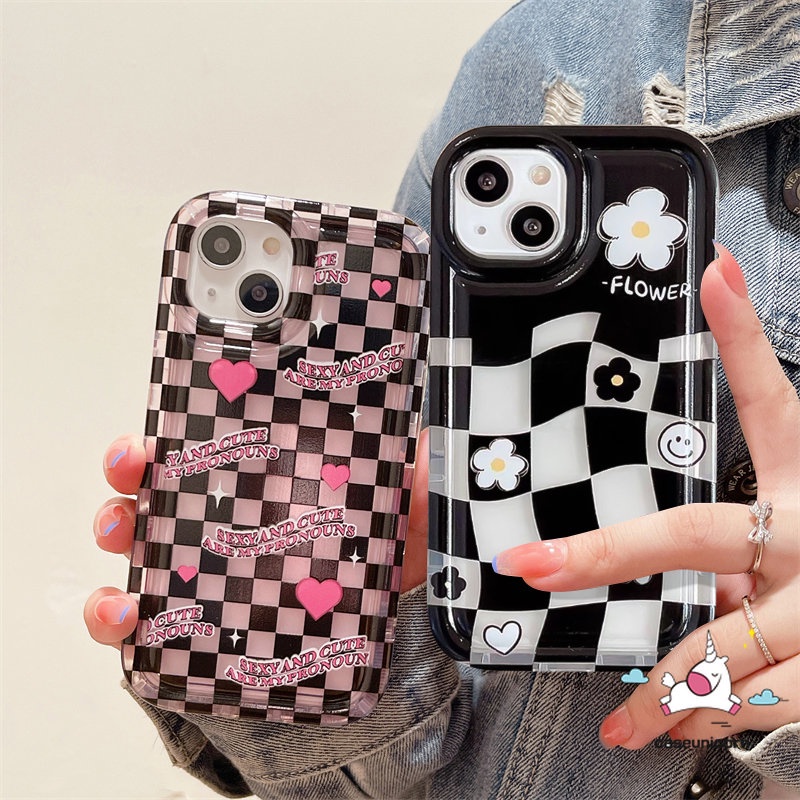 Casing Airbag Shockproof Redmi 12C A1 9 10C 10 9C 10A 9T 9A 9C NFC Poco F4 Redmi 11s 8 11 10 10s 9 Note11 Note10s Bunga Cinta Hati Kotak-Kotak Pola Tidak Teratur Soft Tpu Case