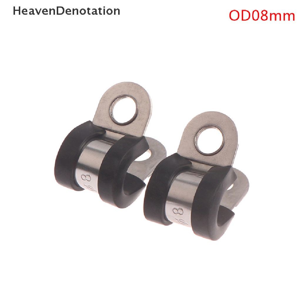 [HeavenDenotation] 2pcs 304jepit P Berlapis Karet Stainless Steel Kabel Moung Selang Pipa Clamp  Hdv