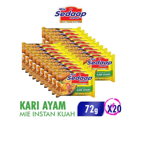 

Sedaap Mie Instan Kari Ayam 72 gr x 20 pcs