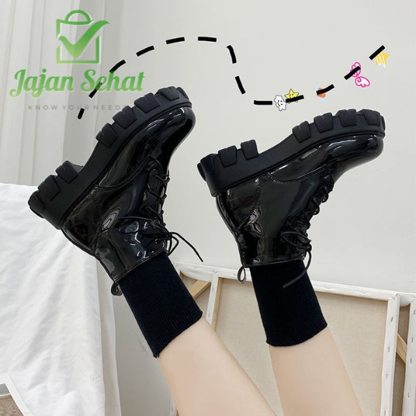 Sepatu Boots Women Import Hitam Docmart Premium Quality