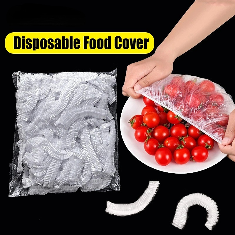 Dampproof Portable Disposable Food Film Cover Tas Penyimpanan Buah Sayur Bungkus Transparan Elastis Tutup Makanan Tahan Debu Reusable Kitchen Fridge Food Fresh Keeping Saver Bag