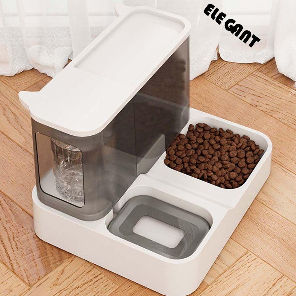 [Elegan] Mangkuk Makan Hewan Peliharaan Pemisahan Basah Dan Kering Kapasitas Besar Makanan Air Feeder Pet Drink Bowl Makan Minum Untuk Anjing Kucing Cat Water Bowl