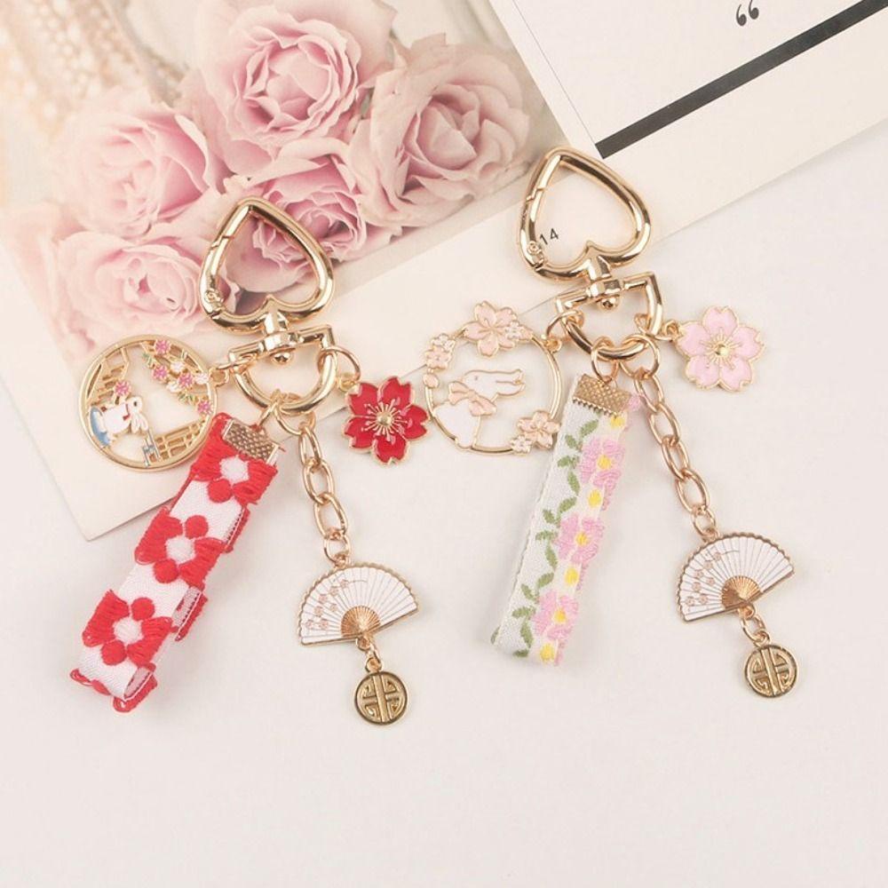 Lanfy Gaya Korea Liontin Lucu Earphone Case Mutiara Kawaii Kartun Sakura Kelinci Gantungan Kunci