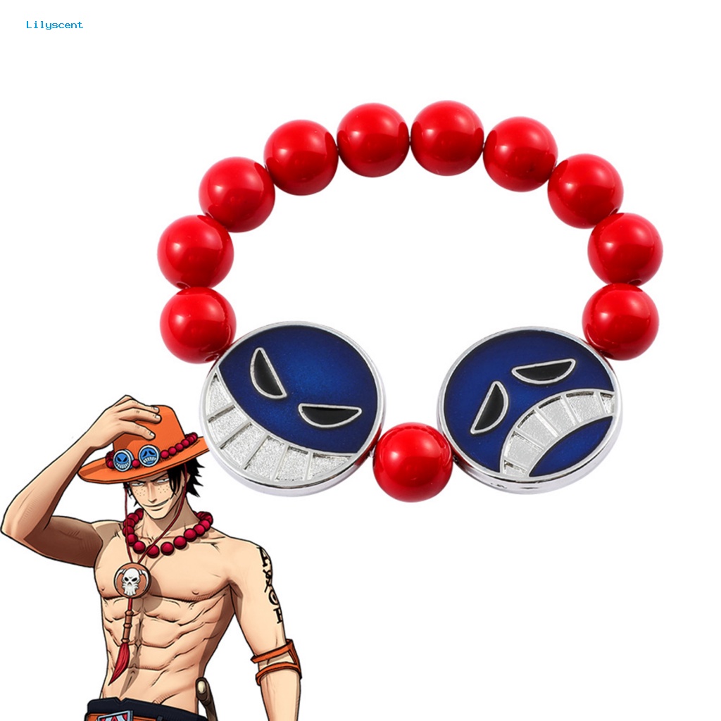 Lilyscent Portgas D Ace Adjustable Male Bracelet Aksesoris Pakaian Cosplay Anime Jepang Kalung Kepribadian