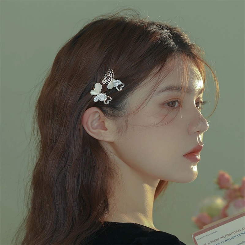 [Unggulan] Aksesoris Styling Rambut Untuk Wanita Tren Aksesoris Rambut Kupu-Kupu Sisi Klem Hiasan Kepala Mutiara Kecil Pin Rambut Cat Eye Butterfly Hair Clips Fashion cute Hair claw