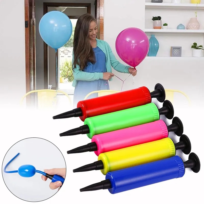 Pompa Bola Portable Mini Helium Balon Alat Tiup Multifungsi Basket Jarum Inflator Dekorasi Pesta Balon Dorong Pompa Angin