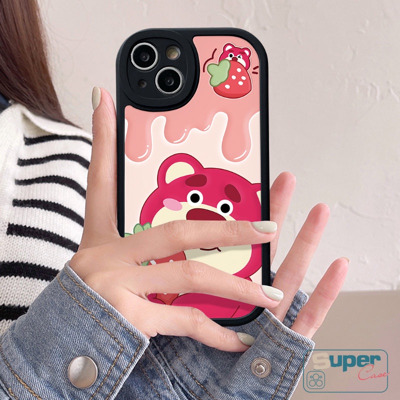 Fashion Kartun Strawberry Bear Manyo Casing Untuk Infinix Smart 5 6 Hot 10T 10s 11s Hot 9 11 10 Play Infinix Note 8 Hot 10 Lite Lucu Winnie The Pooh Pasangan Lembut Tpu Shockporoof Case