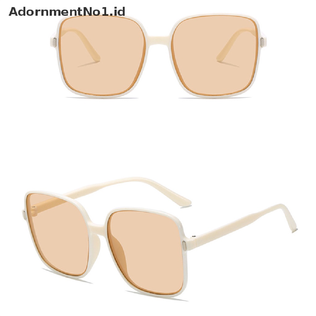 [AdornmentNo1] Padi Kuku Persegi Gradasi Warna Kacamata Hitam Wanita Trendy Anti-UV Retro Sunglasses [ID]