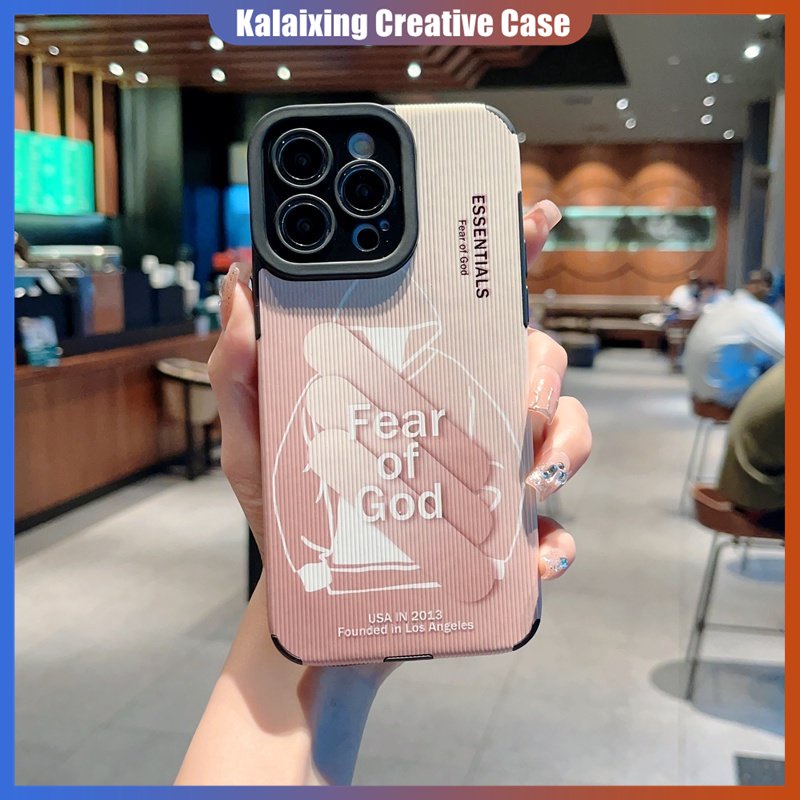 Soft Case Persegi Bahan Kulit Untuk IPhone14Plus14Pro Max13 12 11 Xs Max7/8Plus Casing Tepi Lurus Dengan Perlindungan Lensa