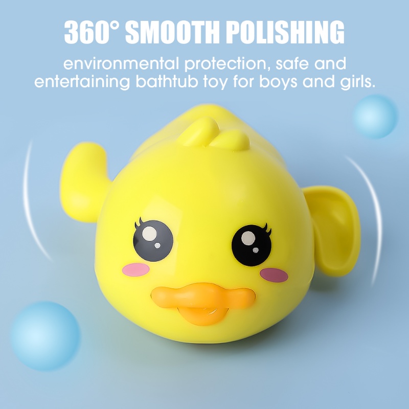 Mainan Mandi Bak Mandi Anak Bentuk Bebek Kuning Kecil Lucu/Mainan Renang Otomatis Jarum Jam Bebek Kreatif/Boneka Mandi Mandi Menyenangkan Kolam Kamar Mandi