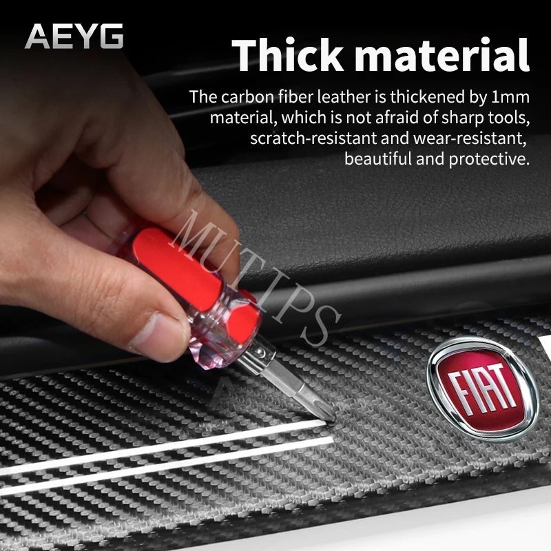 Fiat 9Pcs Stiker Pintu Mobil Carbon Fiber Sill Protection Auto Anti Gores Anti Slip Untuk Punto Palio Argo Stilo Strada Uno Toro 500 Bravo Mobi