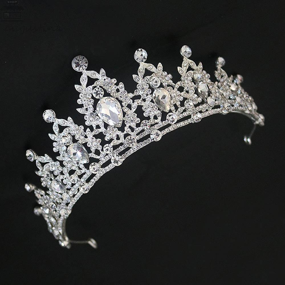 Agustina Tiara Mewah Bling Pengantin Kristal Berlian Imitasi Hiasan Kepala Perhiasan Headband